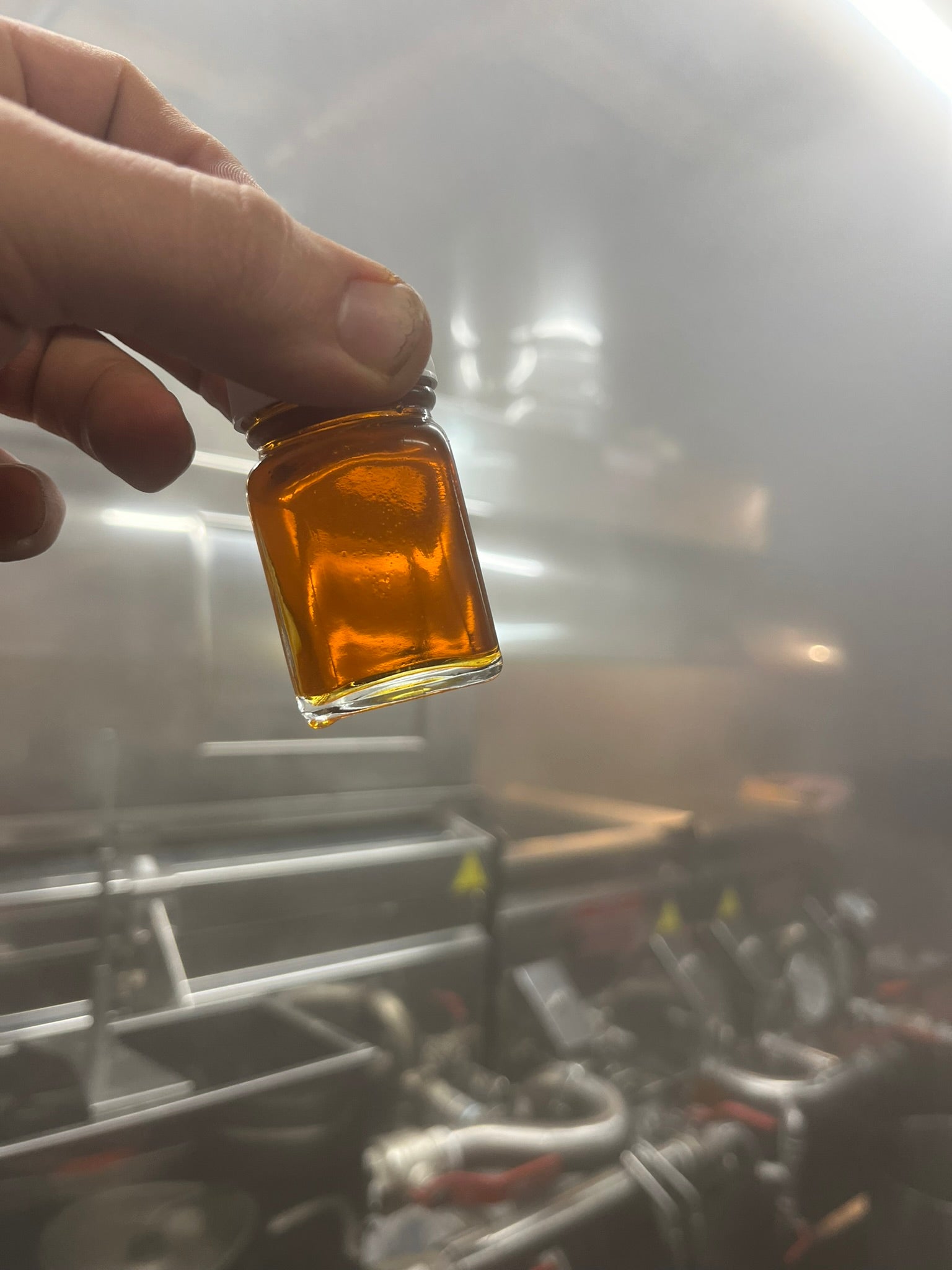 Amber rich maple syrup sample