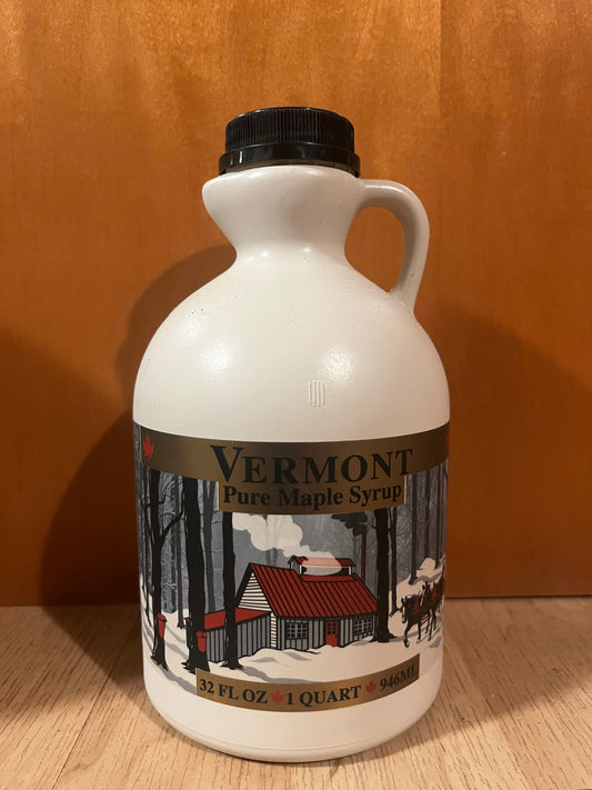 Pure Vermont maple syrup quart grade a